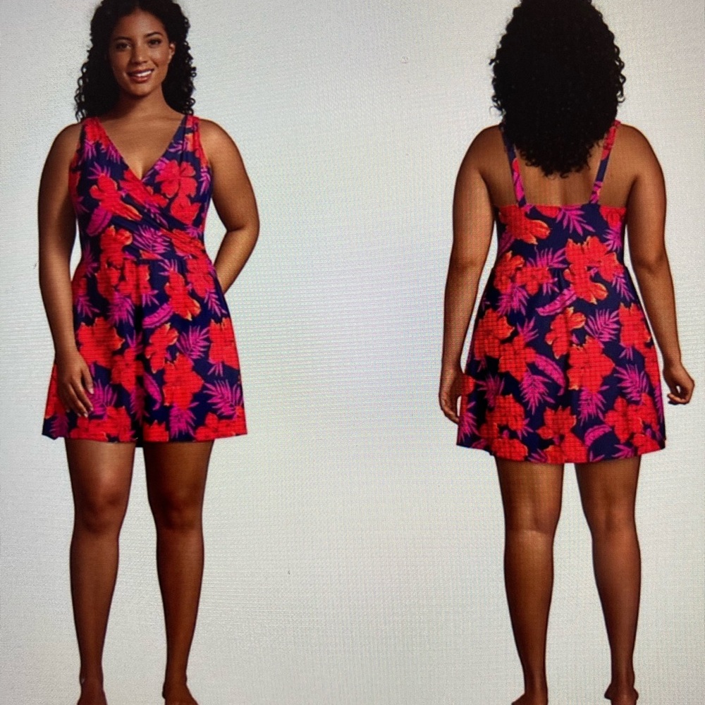 Lands’ End floral swim dress